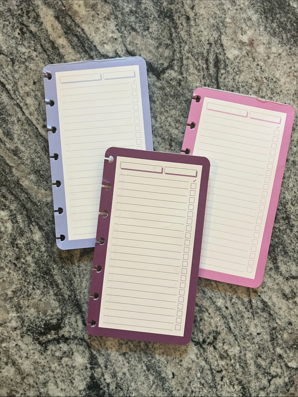 Levenger Pastel Blue, Pink & Purple Disc-To-Do Pages